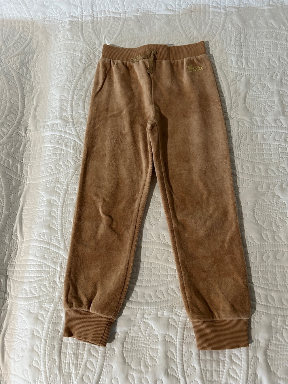 Juicy Couture Kids Light Brown Velour Joggers Sz: 6